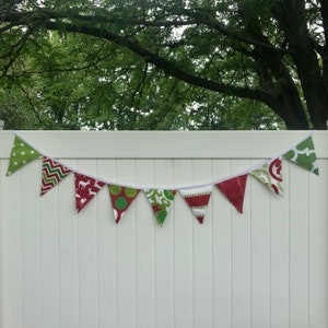 VENTA*** Banner de bunting de tela navideña de doble cara