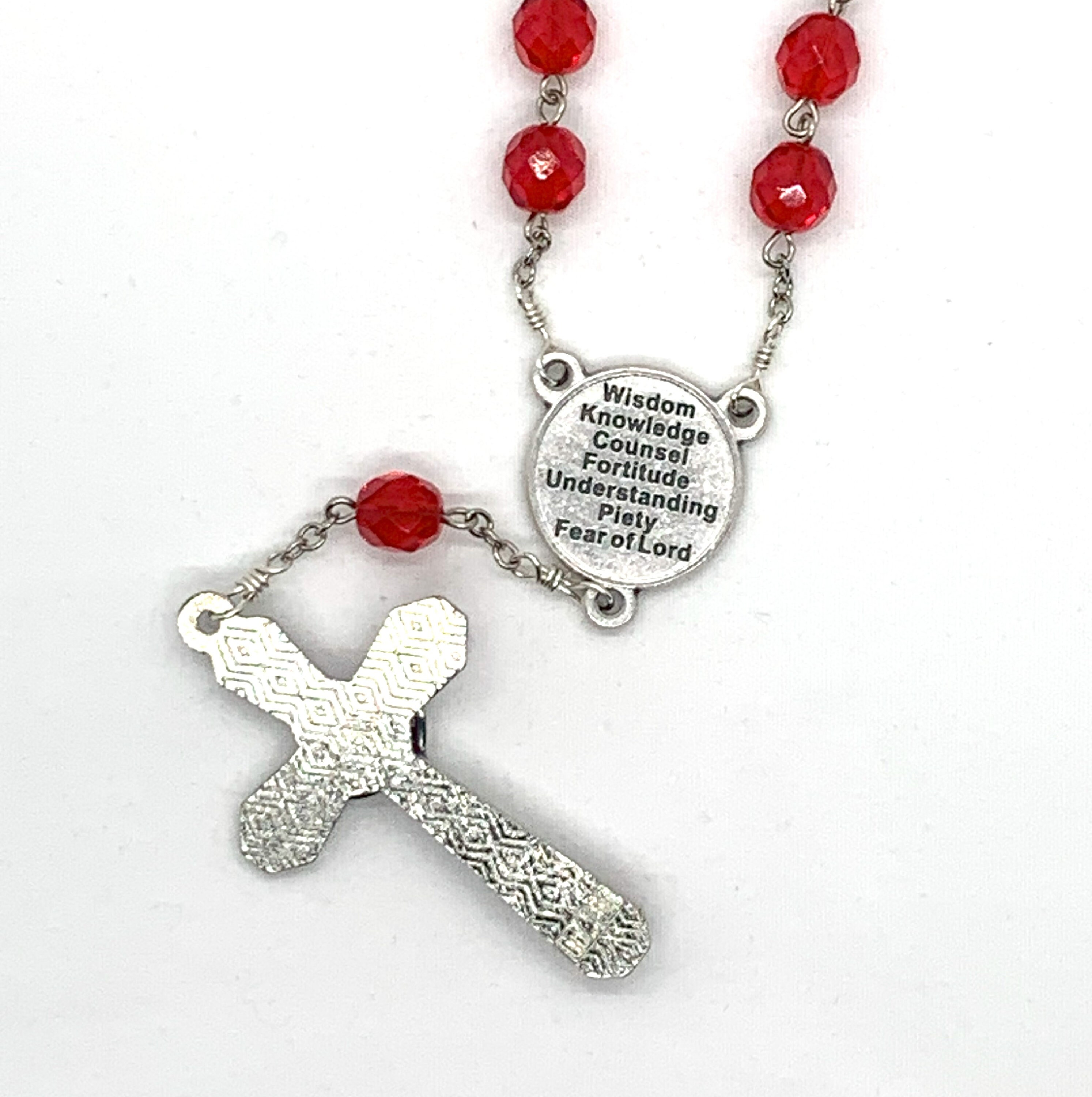Confirmation Chaplet Gifts of Holy Spirit Red Enamel - Etsy