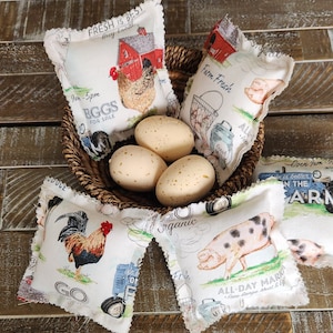 Rustic farmhouse mini pillow.  Tiered tray decor. Bowl filler, Basket filler. Spring Decor. Mother&#39;s day gift.