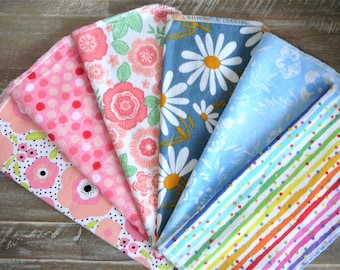 Spring Unpaper napkins/ cloth wipes/ non-paper towel/ Set of 12.  10"x 10". Housewarming Gift/ Eco-friendly/ Zero waste.