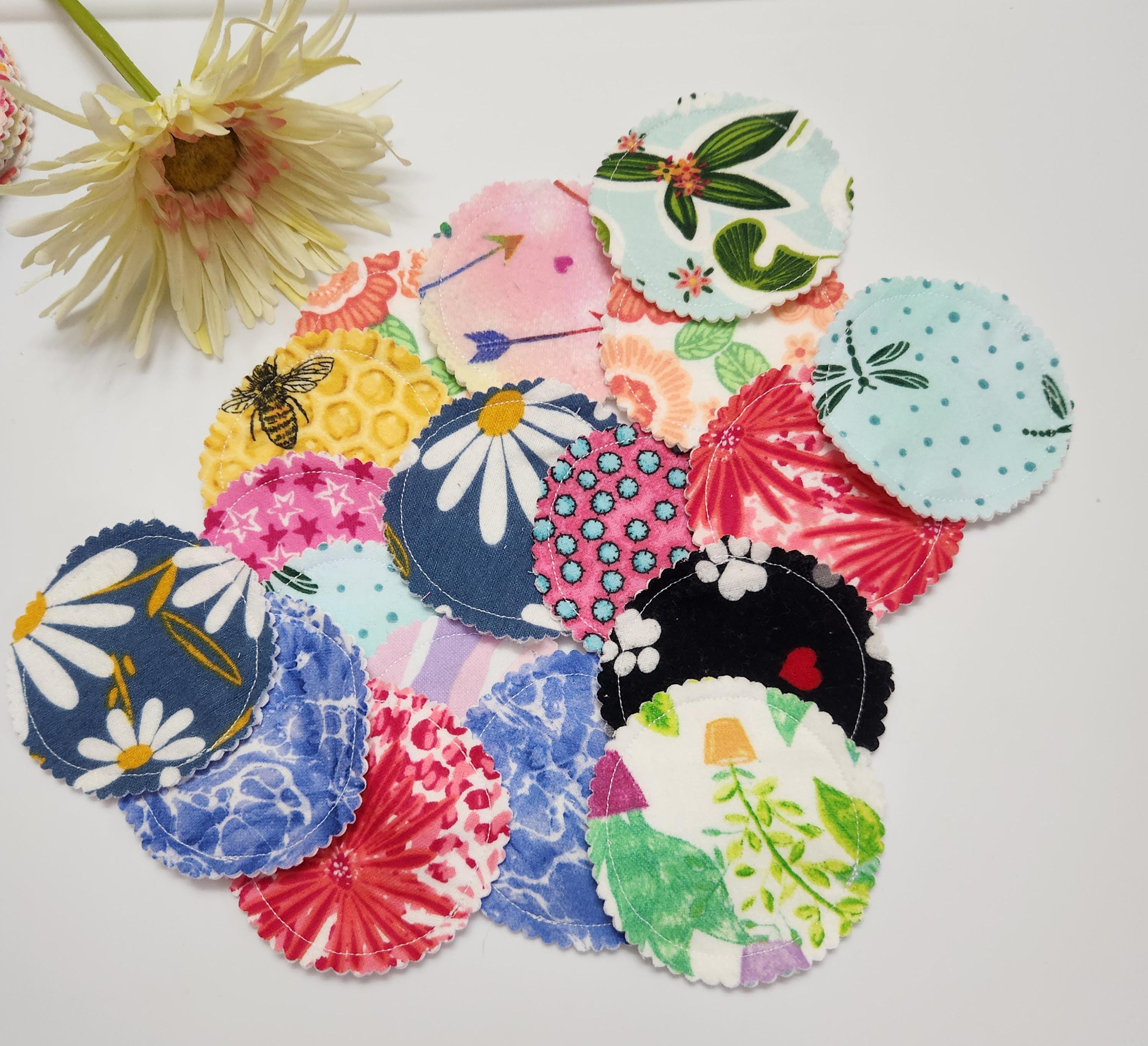 Reusable Cotton Facial Rounds, Soft Flannel Makeup Remover Pads, Zero Waste. Set of 10