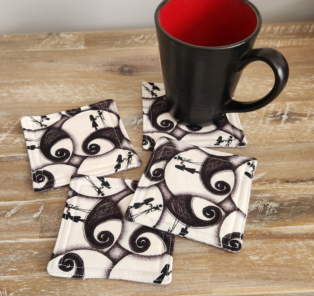 Nightmare Before Christmas Reversible Fabric Coasters/ Set of Etsy