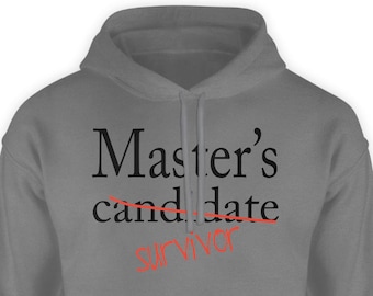 candidate phd survivor doctoral shirt student graduation funny master degree academic dissertation program hoodie