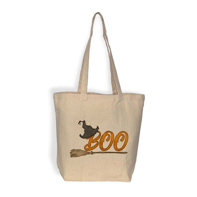 Boo Autumn Autumn Trick Or Treat Bag Halloween Bag Fall Gift Large Halloween Tote Bag Water Based Inks