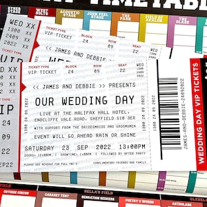 Ticket Gig Konzertkarte Hochzeit lädt ein (Probepaket) Festival-Konzertkarte Hochzeitseinladung |  | Rock n Roll Braut einlädt