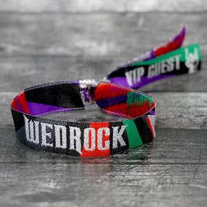 WEDROCK Rock n Roll Wedding Festival Wristbands | Festival Wedding Wristbands | Rock N Roll Bride Wedding favours | WEDFEST | WEDSTOCK