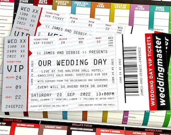 Ticketmaster Gig Concert Ticket Wedding Invites (Sample Pack) Festival Concert Ticket wedding invitation |  | rock n roll bride invites