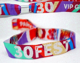 30FEST® 30th Birthday Party Wristbands Festival Style  - birthday party wristbands - 30th party favours / favors ~ lockdown gift - 30 fest