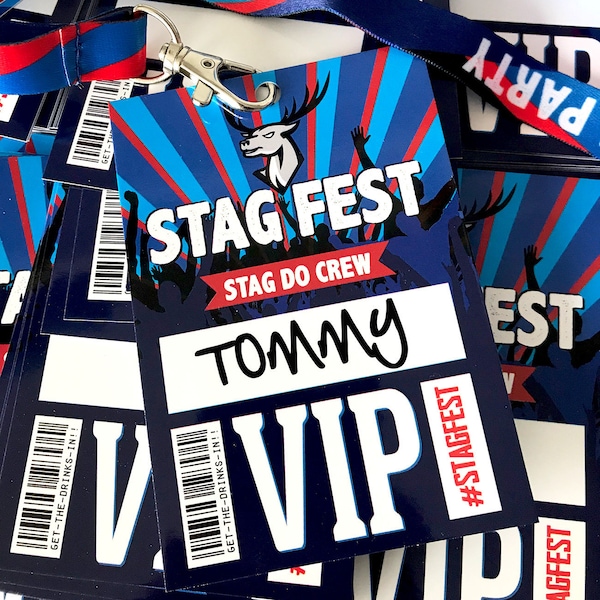 STAGFEST Stag Do Party VIP Pass Lanyards - Stag Fest Festival Stag Party Bachelor Party Favours and Accessories