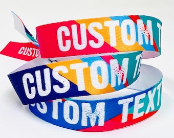 Customised Festival Fabric Wristbands - Customised Hen, Stag, Wedding, Birthday Party Wristbands - Custom Wristbands