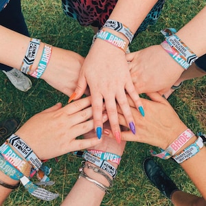 Festival Wedding Wristbands Personalised Wristbands Woven Fabric Wedfest Wristbands