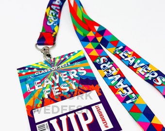 LEAVERS FEST 2024 Lanyards - Class of 2024 End of School Festival Party VIP Lanyards - School Leavers Festival Party Lanyard - Party Favours