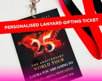 Customised Gig/Event Gifting Ticket Lanyard Pass - Personalised Gift Ticket - Christmas Surprise Gift - Souvenir Ticket - Birthday