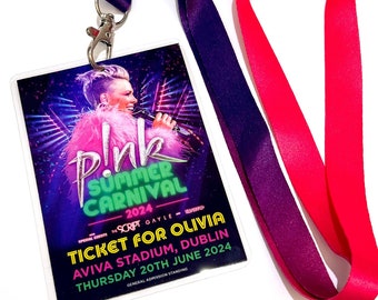 Pink Tour 2024 Gepersonaliseerde VIP Lanyard Ticket - Pink Summer Carnival 2024 Concert Gifting Ticket - Memorabilia Kerstverrassingscadeau