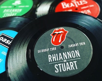 Vinyl Record Wedding Table Numbers  | Retro Vinyl Wedding Table Decorations | Music Theme Wedding Centre Pieces | Rock N Roll Wedding