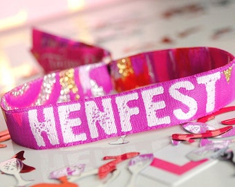 HENFEST ® Hens Party Wristbands - Festival Hen Fest Party - Wristband - Bachelorette Party - Favours - Hen Party Accessories