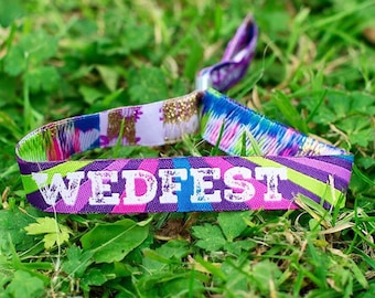 50 custom fabric festival wedding wristbands, festival party wristbands, custom wristbands, woven wristband