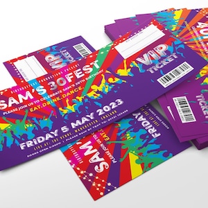 Personalisierte Musik-Festival-Geburtstags-Party einladen Karten | Individuell personalisierte Festival-Einladung | 30FEST, 40FEST, 50FEST, HEN PARTY