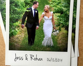 Personalised Instant Photo Wedding Thank You Cards with Envelopes x 75pcs