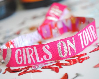 Hen Party Wristbands 'Girls on Tour' VIP Wristbands - Hen Do - Wristband - Bachelorette Party - Favours - Hen Accessories