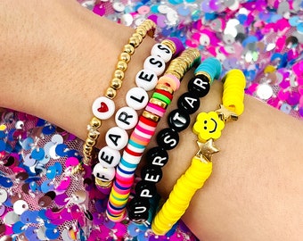 Fearless Friendship Bracelets Set - Superstar Taylor Bracelets Wristbands - Era Wristband Bracelets - Swift Fans Bracelet