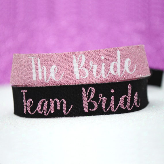 TEAM BRIDE 'Rose Gold' Hen Party Wristbands - Hen Party Accessories - Bracelet favours - Hen Do - Bachelorette Party Wristband
