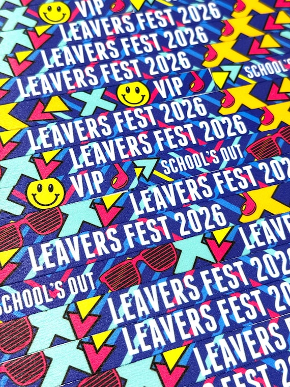 SCHOOL LEAVERS Custom Personalised Festival Wristbands - Class of 2025 Customised Leavers Wristbands - School Leaver Wristbands