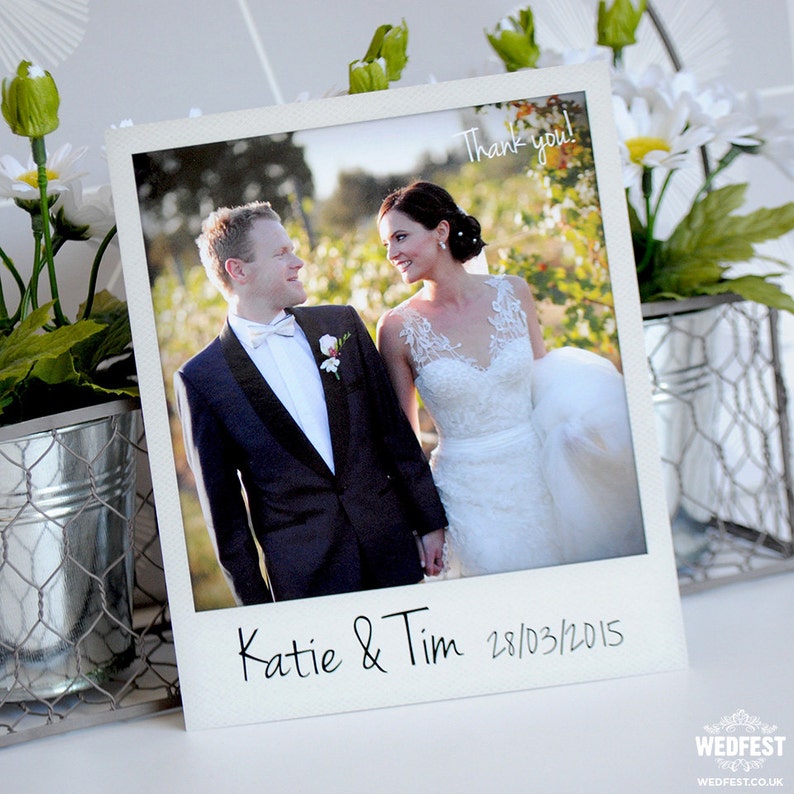 Personalised Instant Photo Wedding Thank You Cards x 50pcs