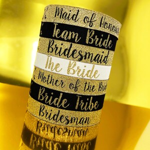 Team Bride Hen Party Wristbands Hen Party Wristbands Favours Black & Gold Bachelorette Party Bachelorette Party Favours image 10