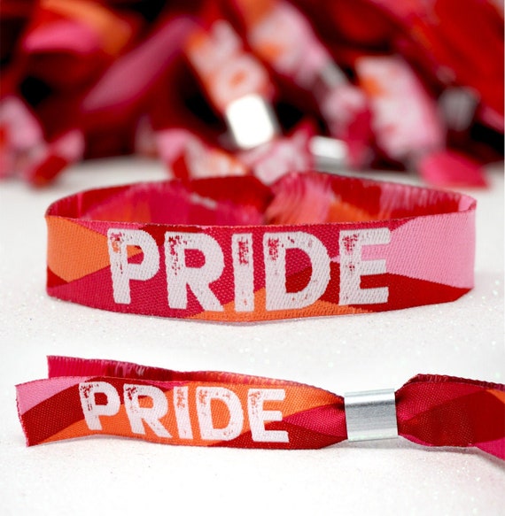 Lesbian Pride Wristband Bracelet - Lesbian LGBTQ Pride Wristbands - LBGT Pride Accessories ~ festival wristbands bracelets