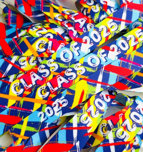 LEAVERS Customised Festival Party Wristbands - Class of 2024 Personalised Leavers Party Wristbands - School Leaver Wristbands