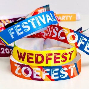 Custom Personalised Festival Wristbands - Customised Hen, Stag, Wedding, Birthday Party Wristbands - Custom Wristbands