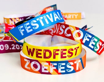 Custom Personalised Festival Wristbands - Customised Hen, Stag, Wedding, Birthday Party Wristbands - Custom Wristbands