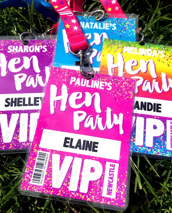 Personalised STAG DO Birthday Party VIP Pass Lanyard Photo Badge //Card Night