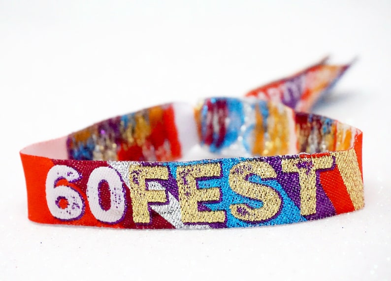 60FEST 60-årsfestarmband Festivalstil - 60 SIXTY FEST - födelsedagsfestarmband - 60-årsfestgåvor bild 10