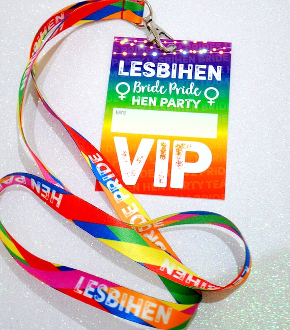 LESBIHEN Hen Party VIP Pass Lanyards Bride Pride Lesbian Gay Hen Do Favours