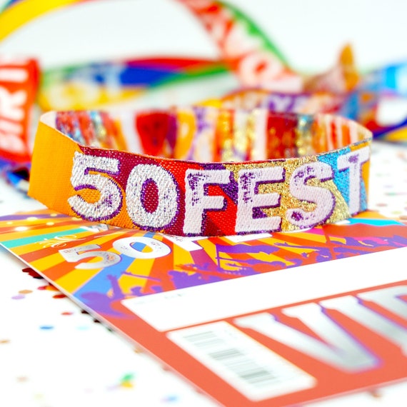 geestelijke Nauwgezet Bejaarden 50FEST 50ste verjaardagsfeest Polsbandjes Festival Style 50 - Etsy België