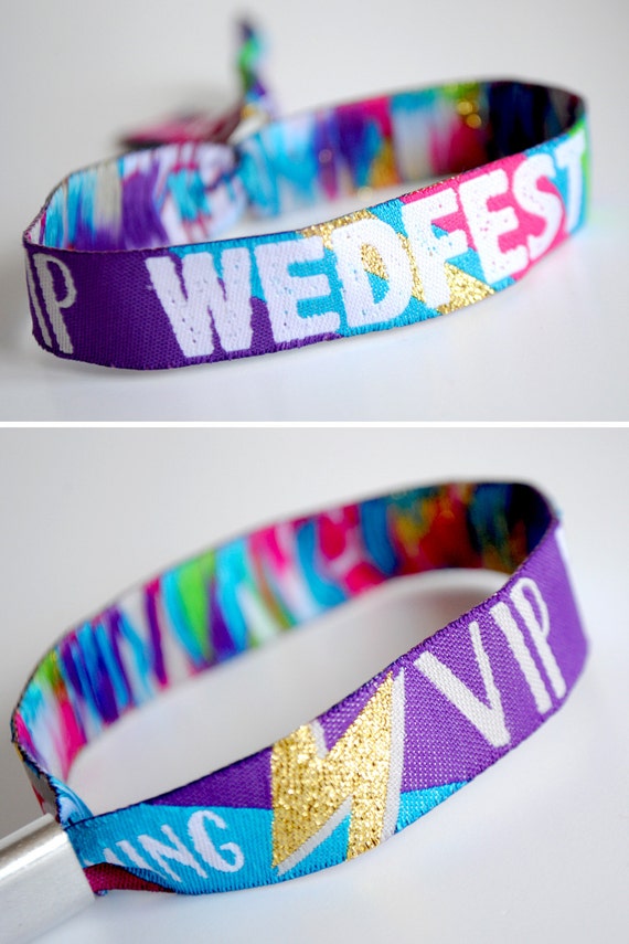 Wedfest Festival Wedding Wristbands ~ Festival Wedding Favours ~ Festival Wristbands - Quirky Wedding Favours
