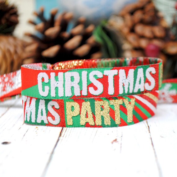 Christmas Party Wristbands - Christmas Party Favours - Party Bag Fillers - Party Supplies - Christmas Accessories