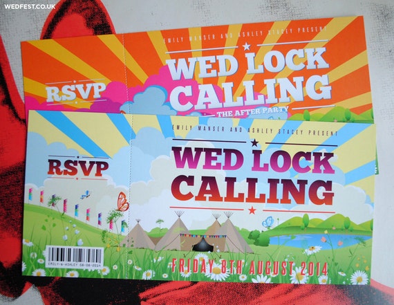 Festival Wedding Invitations  | Music Festival Wedding | Rock n Roll Wedding Invites | Wedfest