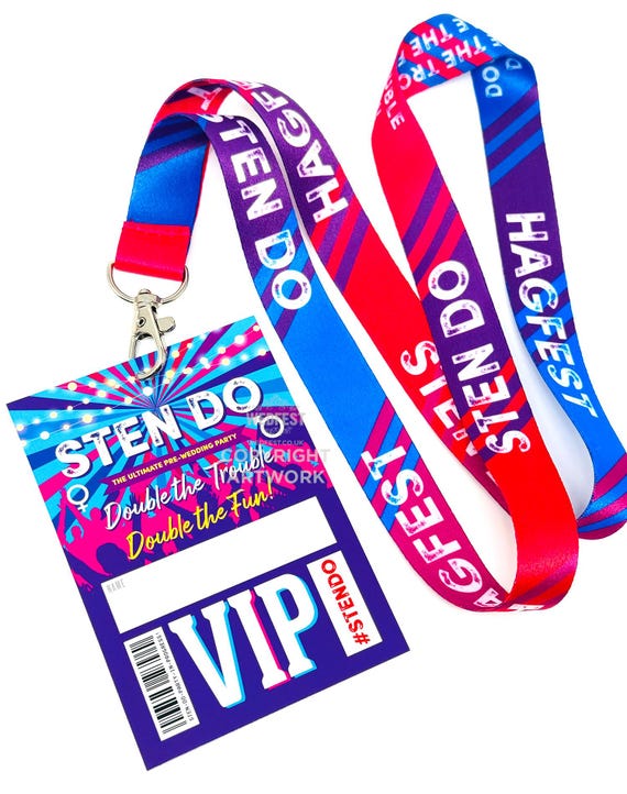 STEN DO Joint Hen & Stag Party VIP Pass Lanyards - Hag Fest Party
