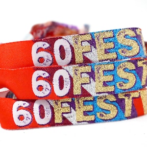 60FEST 60-årsfestarmband Festivalstil - 60 SIXTY FEST - födelsedagsfestarmband - 60-årsfestgåvor bild 7