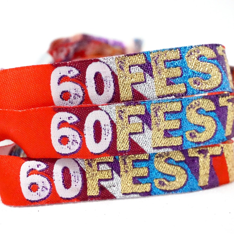 60FEST 60-årsfestarmband Festivalstil - 60 SIXTY FEST - födelsedagsfestarmband - 60-årsfestgåvor bild 7