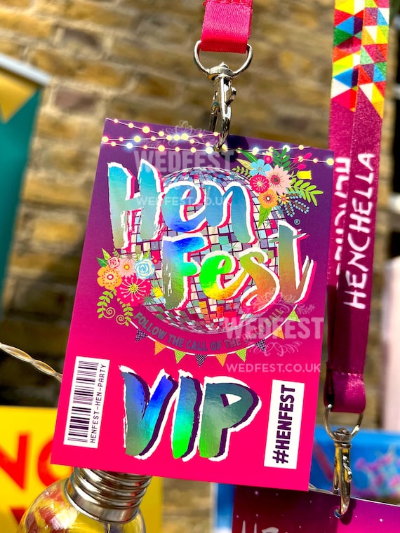 HENFEST® Disco Bride Hen Party VIP Lanyard Passes ~ Hen Fest Party Accessories ~ Bride Hen Party Favours ~ Last Disco ~ Disco Ball Hen Party