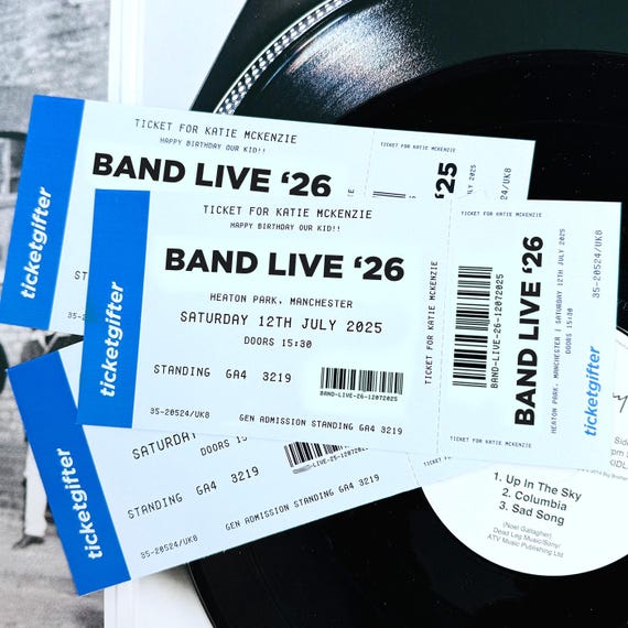 Customised Concert Gig Ticket - Concert Gifting Ticket - Souvenir Ticket - Christmas Birthday Surprise