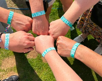 HENFEST ® Hen Do Wristbands (teal/green) Festival Hen Party
