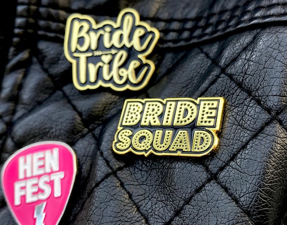 Bride Squad Hen Party Badges ~ Hen Do Bachelorette Party Enamel Lapel Pin Badge Bride Squad Hen Party Badges ~ Hen Do Bachelorette Party Enamel Lapel Pin Badge