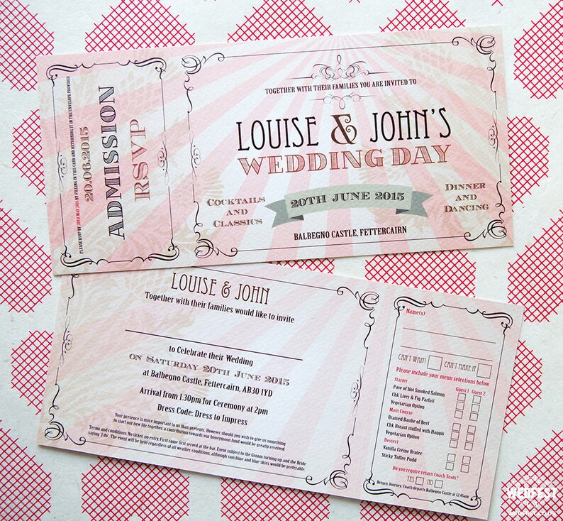 Shabby Chic Invitations de mariage vintage Festival Wedding Rock n Roll Wedding Invites Wedfest image 2