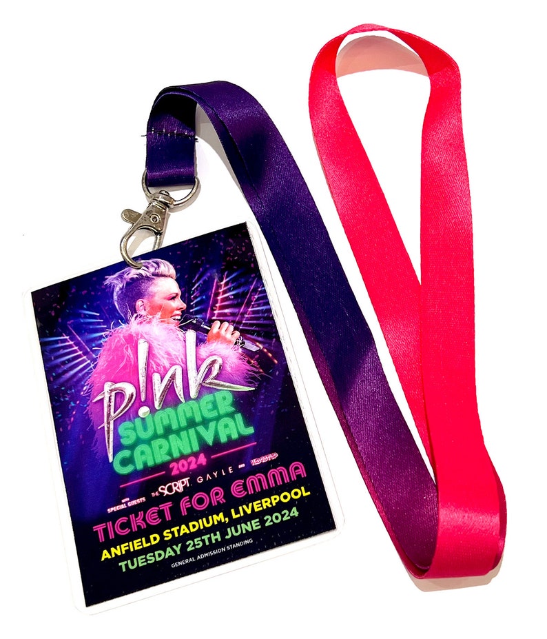 Pink Tour 2024 Personalised VIP Lanyard Ticket Pink Summer Carnival 2024 Concert Gifting Ticket Memorabilia Christmas Surprise Gift image 3