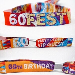 60FEST 60-årsfestarmband Festivalstil - 60 SIXTY FEST - födelsedagsfestarmband - 60-årsfestgåvor bild 5